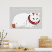White Cat Poster Print (Keuken)