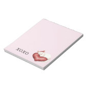 White Cat Red Heart Pillow Notitieblok (Linkerzijde)