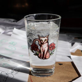 White Cat  Roos Rozen White Kat Art Glas