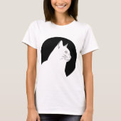White cat-round zwart-uniek design t-shirt (Voorkant)