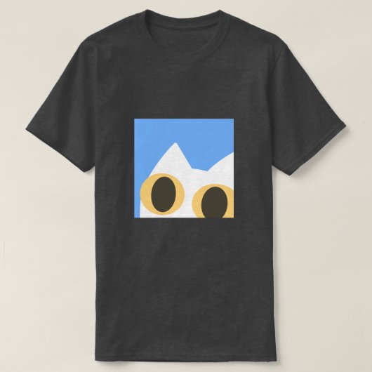 White Cat Sky Minimal T-Shirt (Design voorkant)