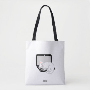 White Cat Sleeping op laptop All-over-Print Tas