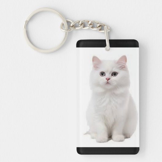 White Cat Sleutelhanger (Voorkant)