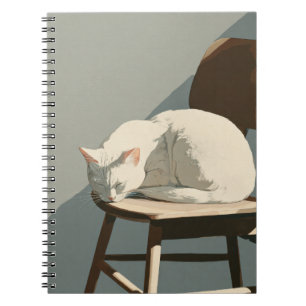 White Cat Sunbeam Houten Stoel Notitieboek