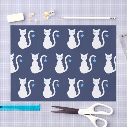 White Cat Tissue Paper Tissuepapier (Craft)