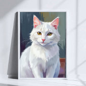 White Cat | Watercolor Cat Pet Painting Poster