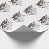 White Cat with Subtle Gray Tabby Markings Cadeaupapier (Hoek)