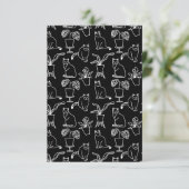 White cats on black bedankkaart (Staand voorkant)