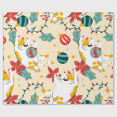 White Cats Wrapping Paper Cadeaupapier (Vlak)