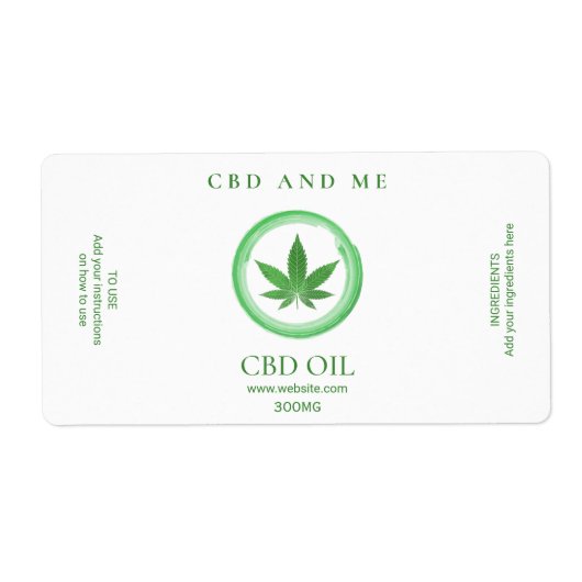 White CBD Oil Labels (Voorkant)