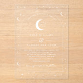 White Celestial Arched Wedding Invitation Acryl Uitnodigingen (Voorkant)