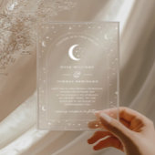 White Celestial Arched Wedding Invitation Acryl Uitnodigingen