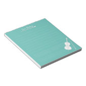 White Cello - Aangepaste muziek - les Aqua Notitieblok (Schuin)