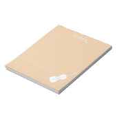 White Cello - Aangepaste muziek - les in beige Notitieblok (Linkerzijde)