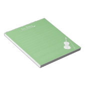 White Cello - Aangepaste muziek - les Pea Green Notitieblok (Schuin)