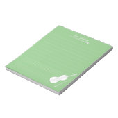 White Cello - Aangepaste muziek - les Pea Green Notitieblok (Linkerzijde)