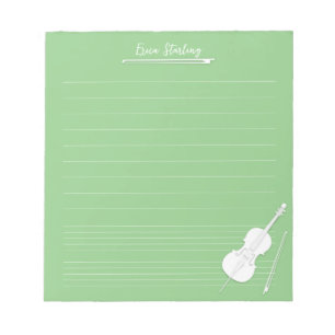 White Cello - Aangepaste muziek - les Pea Green Notitieblok