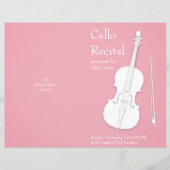 White Cello & Bow Folded Music Overweging Program (Voorkant)