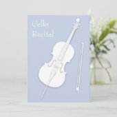 White Cello & Bow Music Overweging concert Bleek b Kaart (Staand voorkant)
