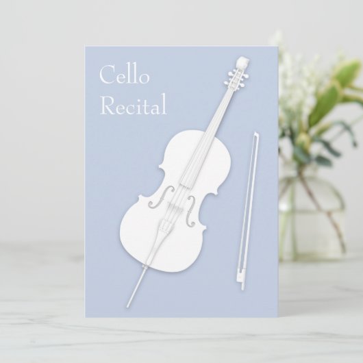 White Cello & Bow Music Overweging concert Bleek b Kaart (Staand voorkant)