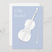 White Cello & Bow Music Overweging concert Bleek b Kaart (Voorkant / Achterkant)