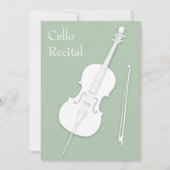 White Cello & Bow Music Overweging Concert Pea Gre Kaart (Voorkant)