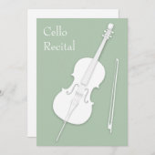 White Cello & Bow Music Overweging Concert Pea Gre Kaart (Voorkant / Achterkant)
