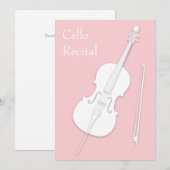 White Cello & Bow Music Overweging concert Roos ro Kaart (Voorkant / Achterkant)