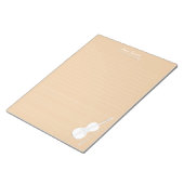 White Cello & Bow Personalized Music Class Beige Notitieblok (Schuin)