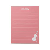 White Cello & Bow Personalized Music Class Mauve Notitieblok (Linkerzijde)