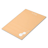 White Cello & Bow Personalized Music Class Oranje Notitieblok (Schuin)