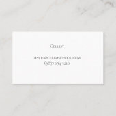 White Cello & Bow Slate Grey String Player Visitekaartje (Achterkant)
