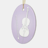 White Cello met Bow Lavender Custom Music Keramisch Ornament (Links)