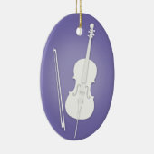 White Cello met Paarse muziek Keramisch Ornament (Rechts)