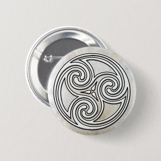White Celtic Irish Knot Triskelion Marble Button (Voorkant /achterkant)