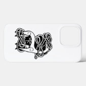 White Celtic/Nordic hert Hoesje-Mate iPhone Case (Achterkant (horizontaal))