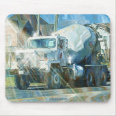White Cement Truck Drivers Mousemat Muismat (Voorkant)