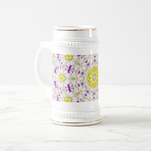 White Ceramic Beer Stein Mok (Voorkant links)