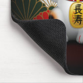 White Ceramic Maneki Neko Muismat (Hoek)