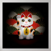 White Ceramic Maneki Neko Poster (Voorkant)