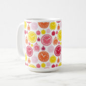 White ceramic mug featuring a pattern koffiemok (Voorkant links)