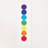 White Chakra Rainbow Dot Yoga Mat (Voorkant)