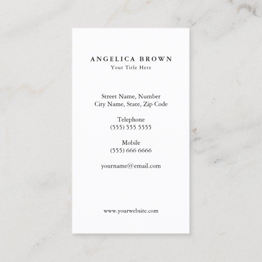 White Chakras Meditation Visitekaartje (Achterkant)