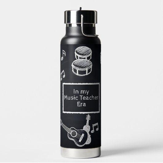 White Chalk Blackboard Elementary Music Teacher Waterfles (Links)