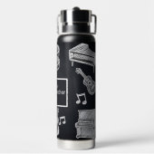 White Chalk Blackboard Elementary Music Teacher Waterfles (Achterkant)