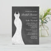 White Chalk Bridal Shower Invitation Kaart (Staand voorkant)
