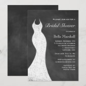 White Chalk Bridal Shower Invitation Kaart (Voorkant / Achterkant)