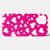 White Chalk Hearts on Fuchsia Pink Case-Mate iPhone Case (Achterkant (horizontaal))