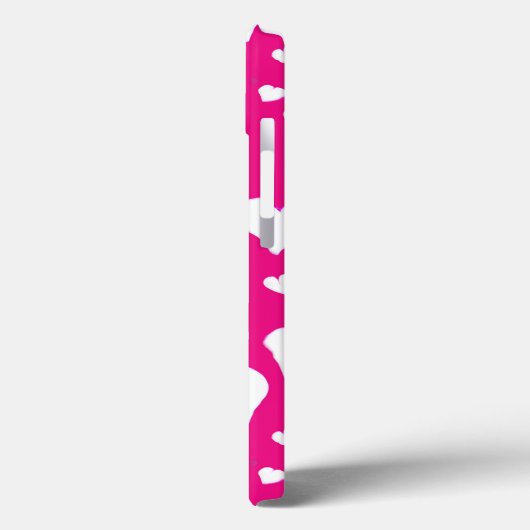 White Chalk Hearts on Fuchsia Pink Case-Mate iPhone Case (Achterkant / Links)