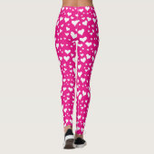 White Chalk Hearts on Fuchsia Pink Leggings (Achterkant)